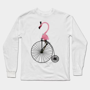 Penny Farthing Flamingo Long Sleeve T-Shirt